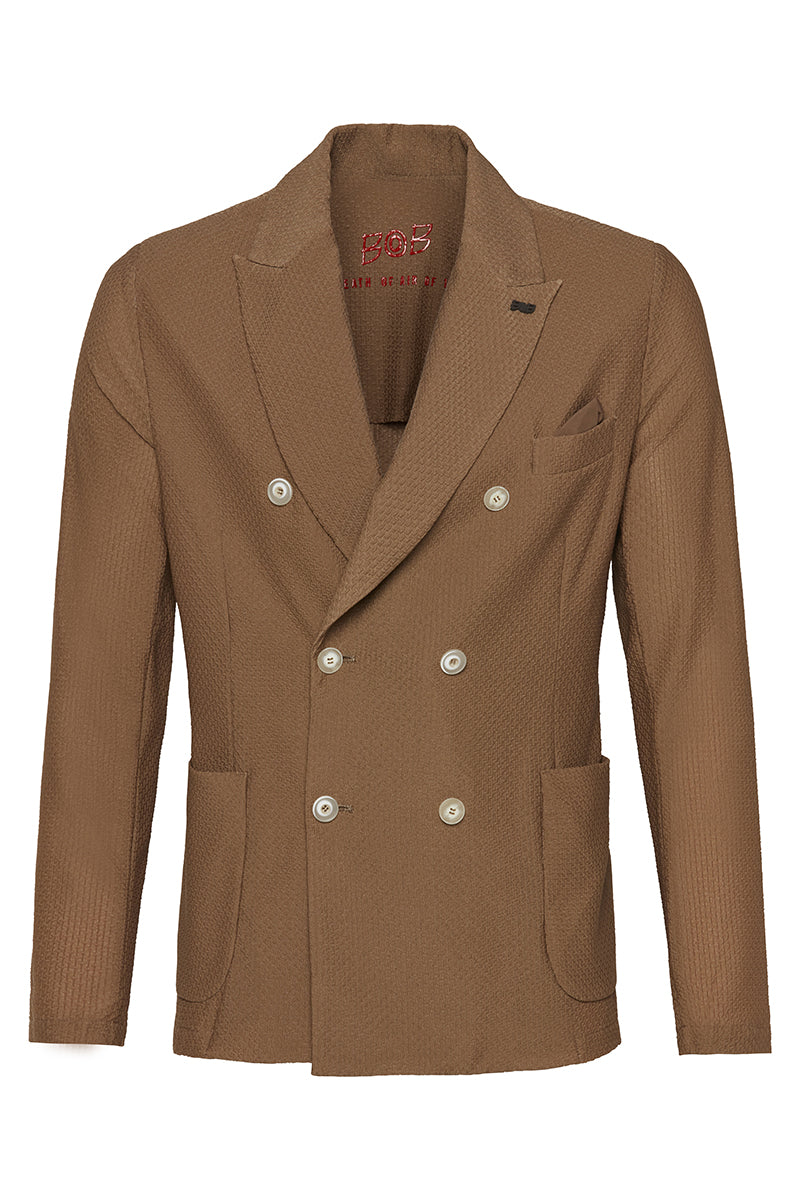 DRIVE4 100gエアーテック・ポケッタブルシアーグリッドジャケット / TABACCO タバコブラウン