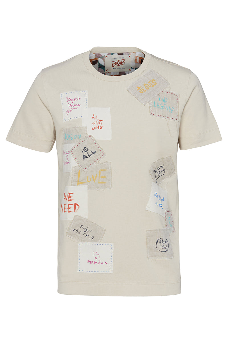 MALIBU パッチワークTシャツ / BETULLA ライトベージュ