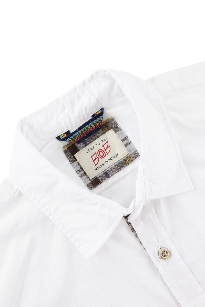 コットンファブリックシャツ / Col:NOTTE ネイビー