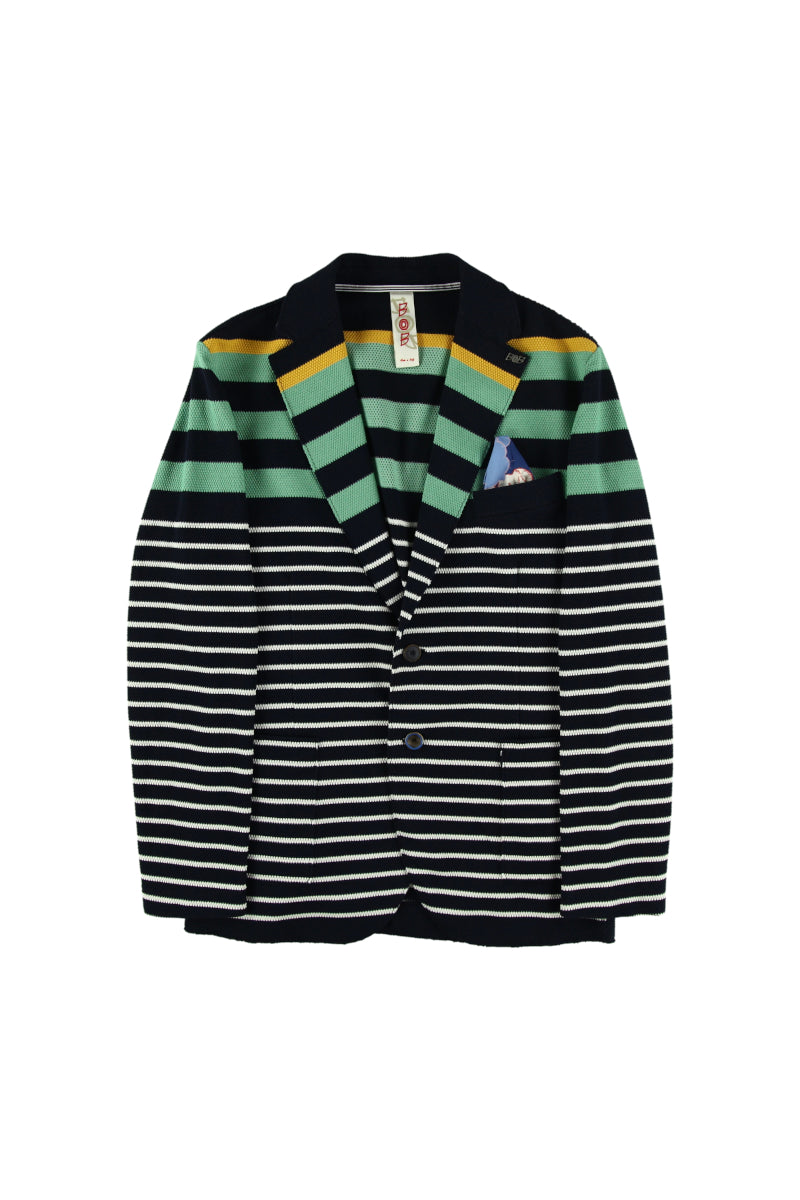 マルチボーダーイージージャケット / Col:VAR2 ネイビー系