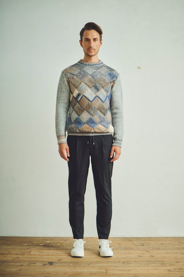 ダイヤモンドパターンニット / Col:BEIGE ベージュ系