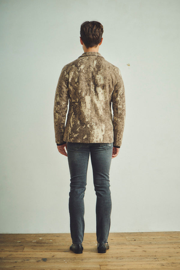 マーブルデザイン ライトウールジャケット / CASTORO ブラウン系