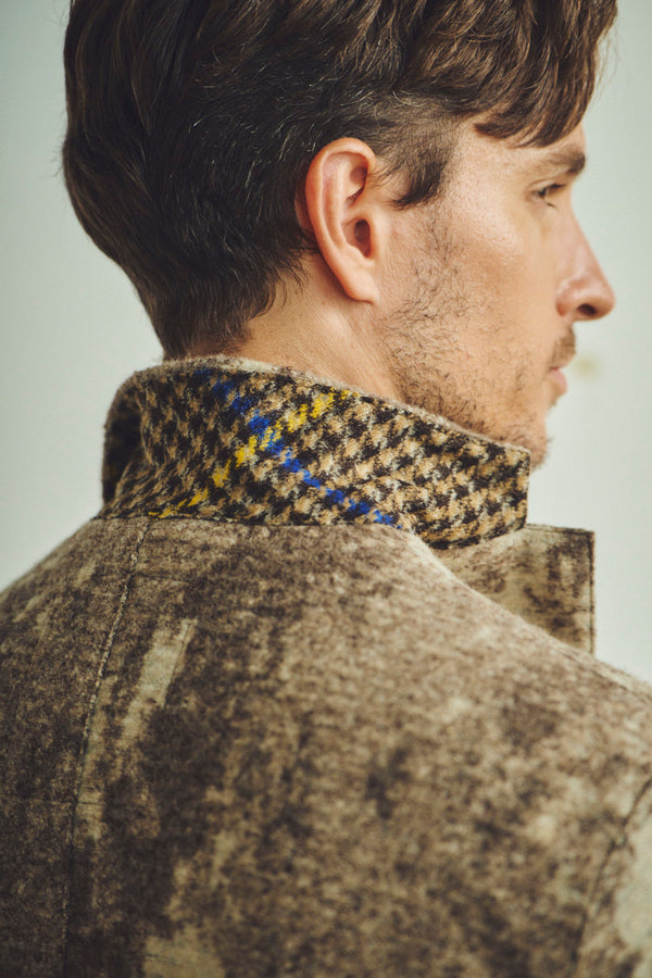 マーブルデザイン ライトウールジャケット / CASTORO ブラウン系