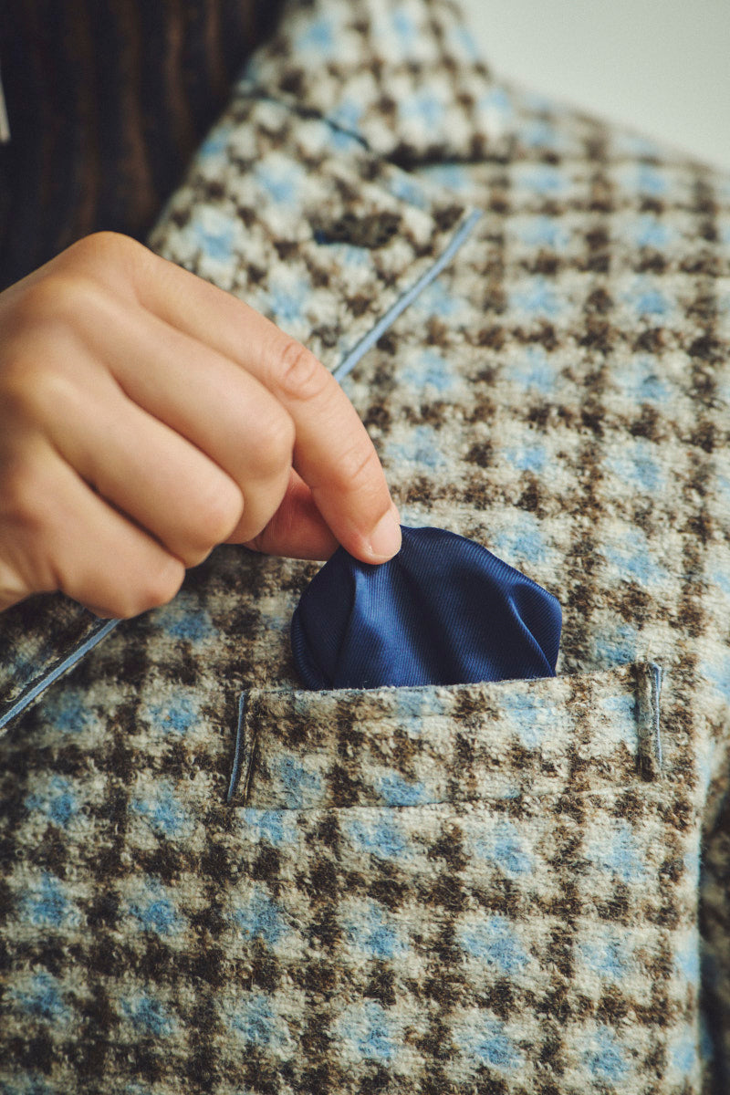 レトロパターンボンディングチェスターコート / Col:VAR2 ブラウン系