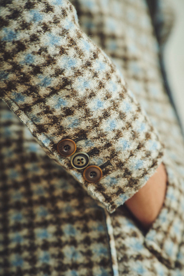 レトロパターンボンディングチェスターコート / Col:VAR2 ブラウン系