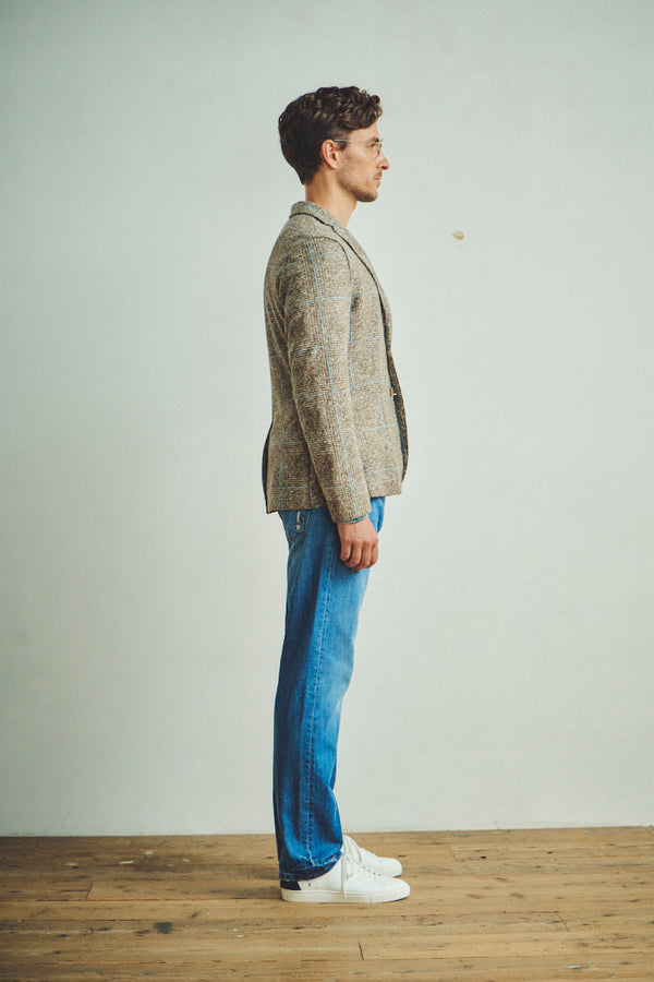 ポケッタブルチェックパターンウールジャケット / Col:VAR1 グレー系