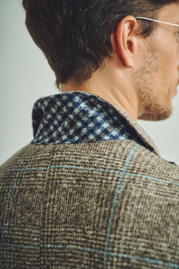 ポケッタブルチェックパターンウールジャケット / Col:VAR1 グレー系