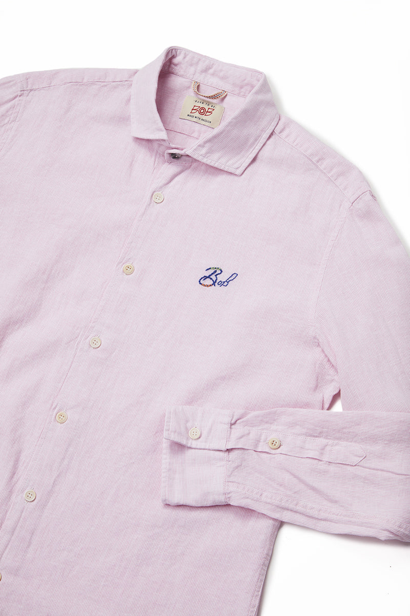 ワンポイントロゴハンドステッチシャツ / Col:ROSSA