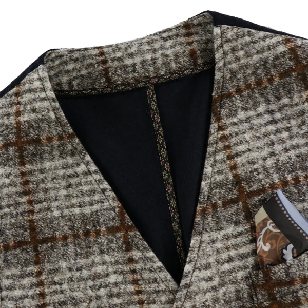 オンブレチェックジレ / COL:VAR1 ブラウン系