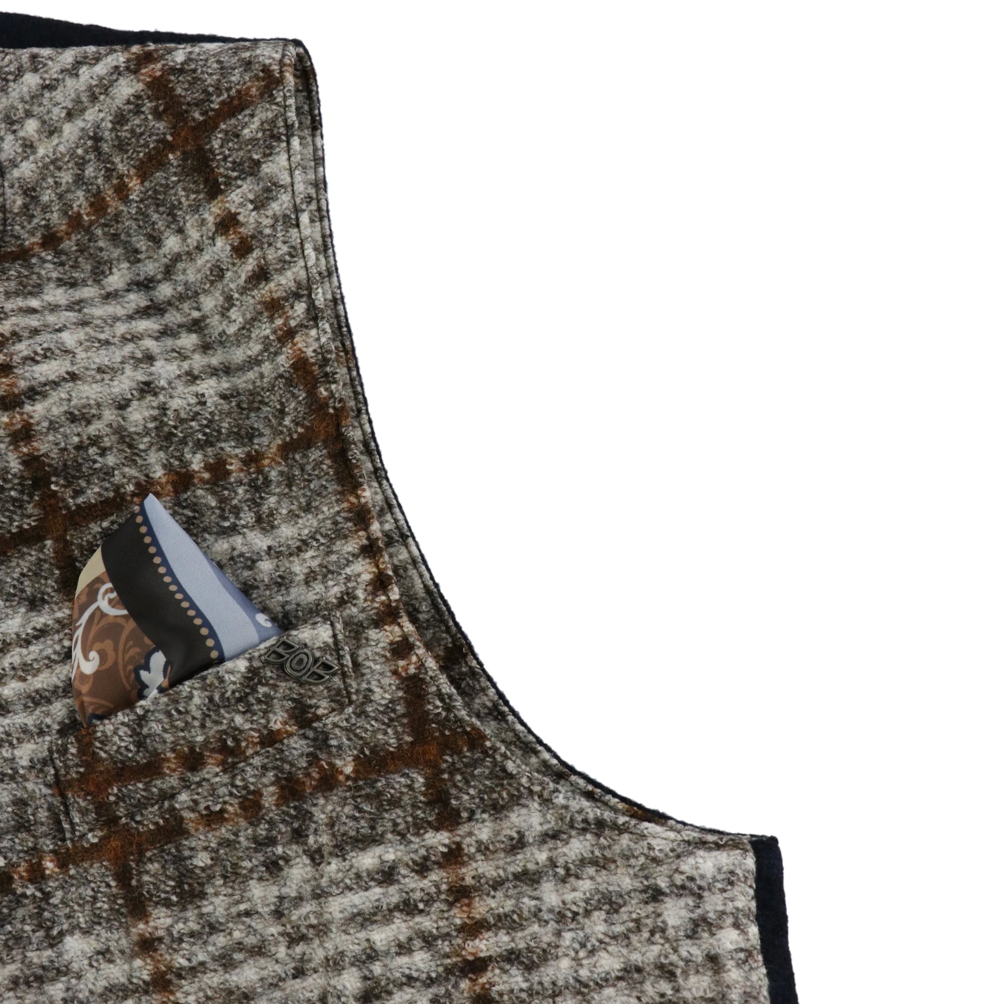 オンブレチェックジレ / COL:VAR1 ブラウン系