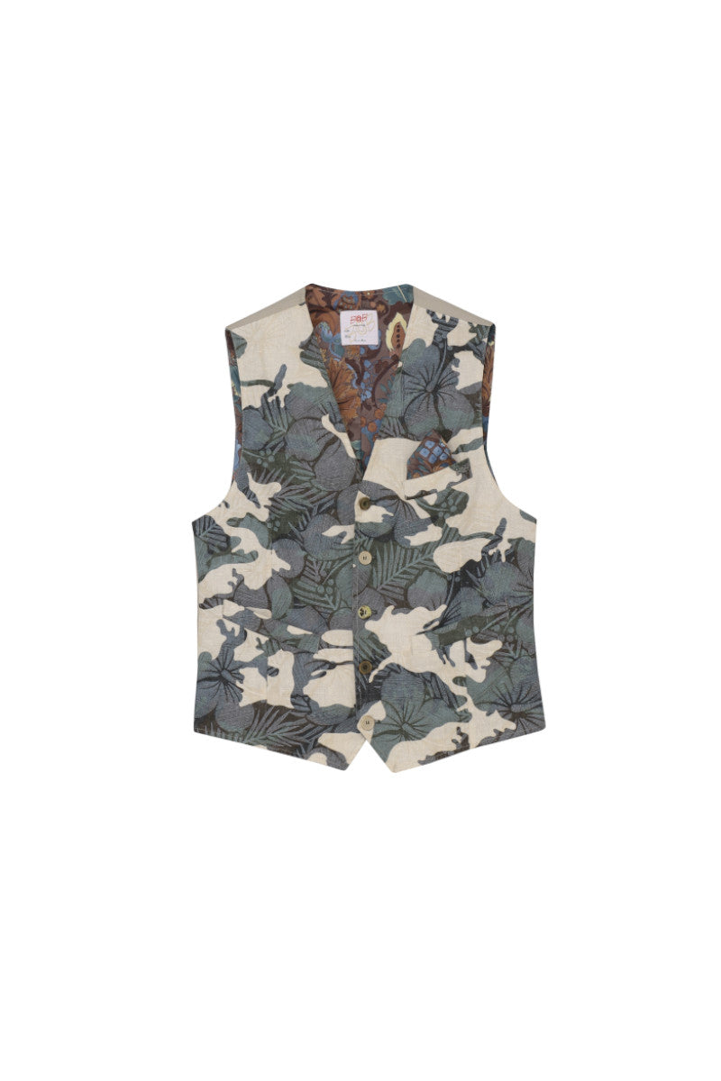 カモフラージュプリントジレ / COL:VAR1 カーキ系