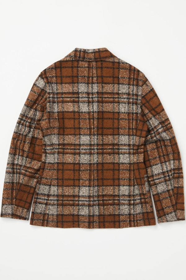 タータンチェックウールジャケット / VAR1 ブラウン