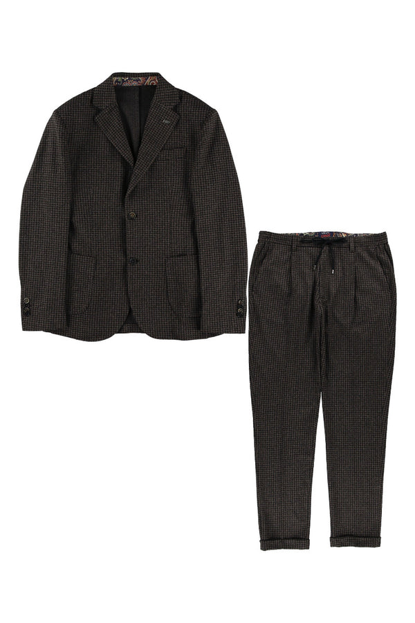 ハウンドトゥースカジュアルスーツ / COL:VAR1 ブラウン