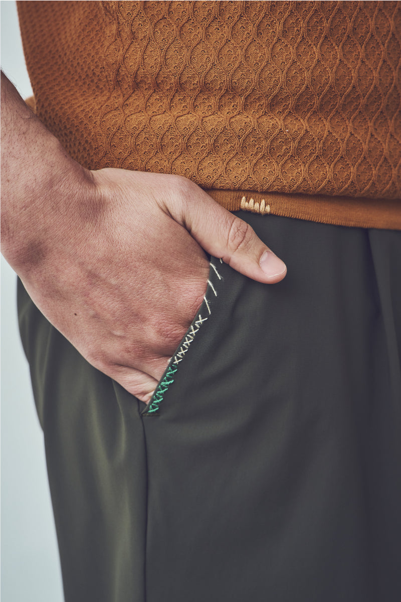 【25SS日本別注】Handmade Embroidery Eazy Short Pants / Col:MILITARE