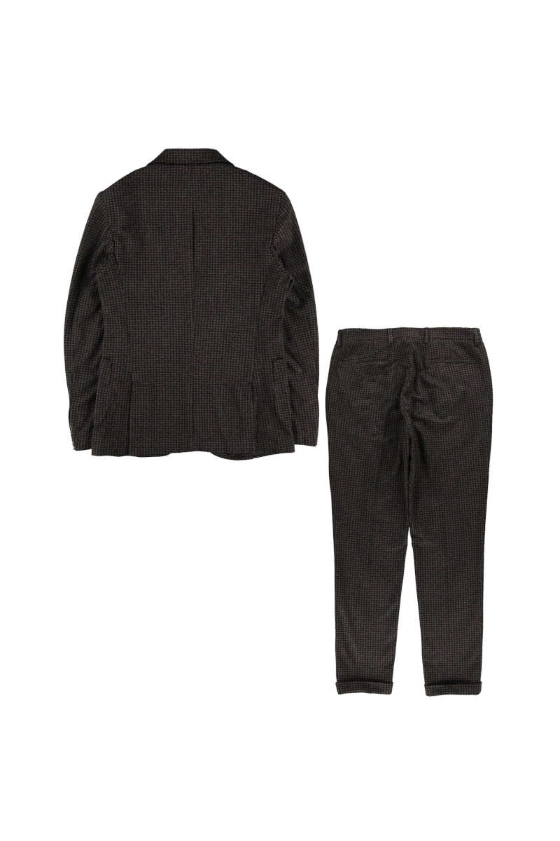 ハウンドトゥースカジュアルスーツ / VAR1 ブラウン