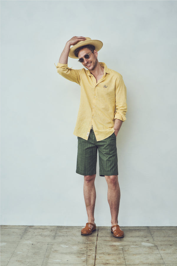 ワンポイントロゴハンドステッチシャツ / Col:GIALLO