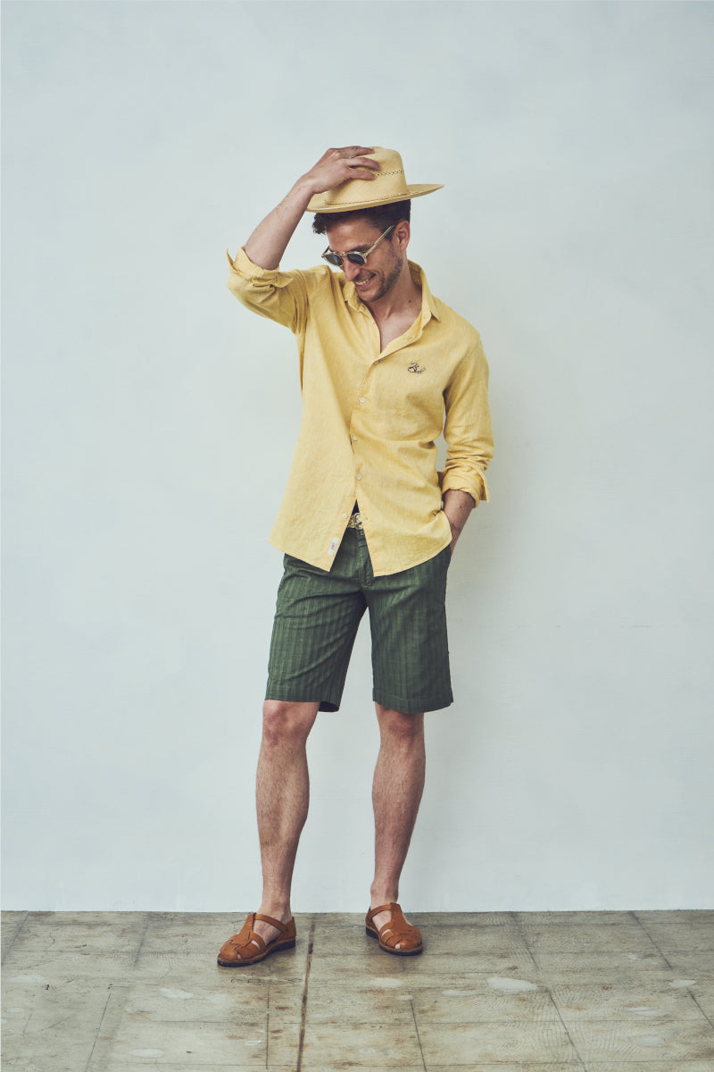 ワンポイントロゴハンドステッチシャツ / Col:GIALLO