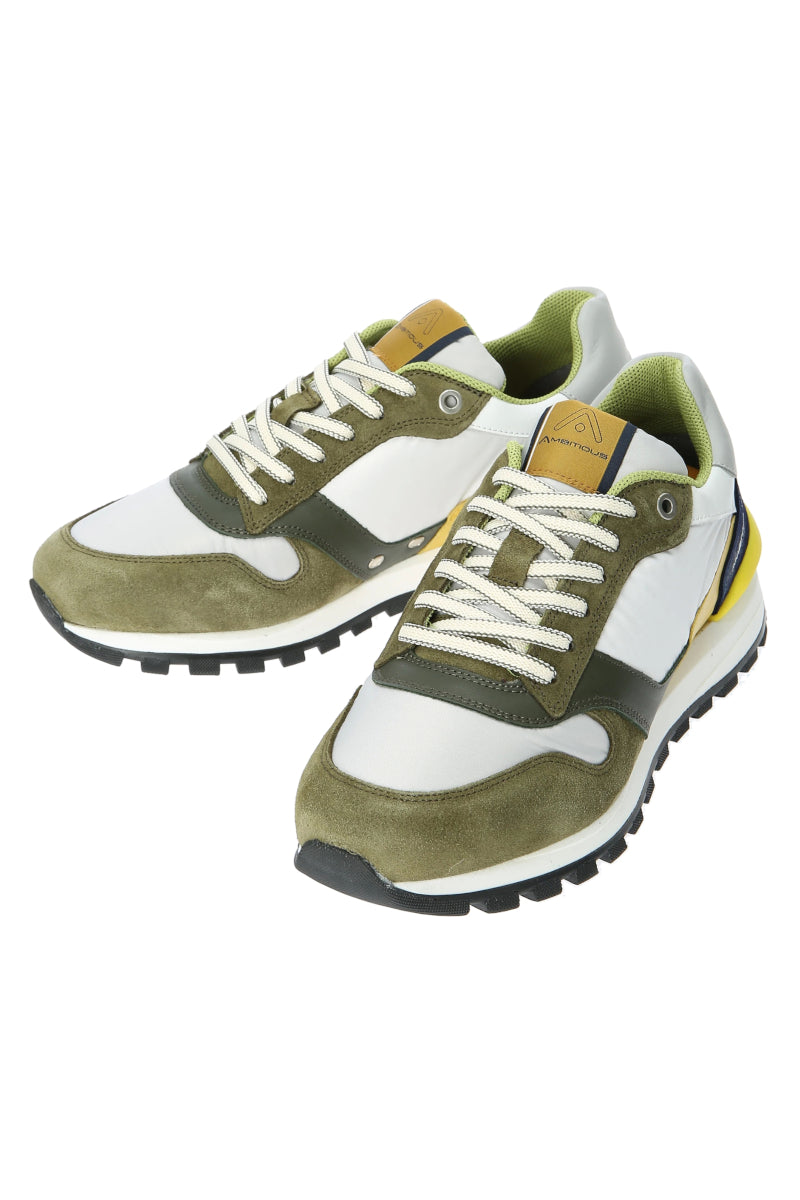 【Ambitious sneakers】 SILKY / Col:KHAKI×OFF WHITE カーキ オフホワイト