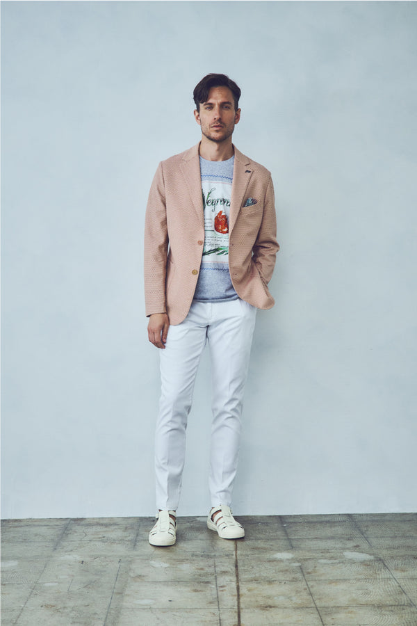 ジャガードパターンイージージャケット / Col:CORDA ロープベージュ