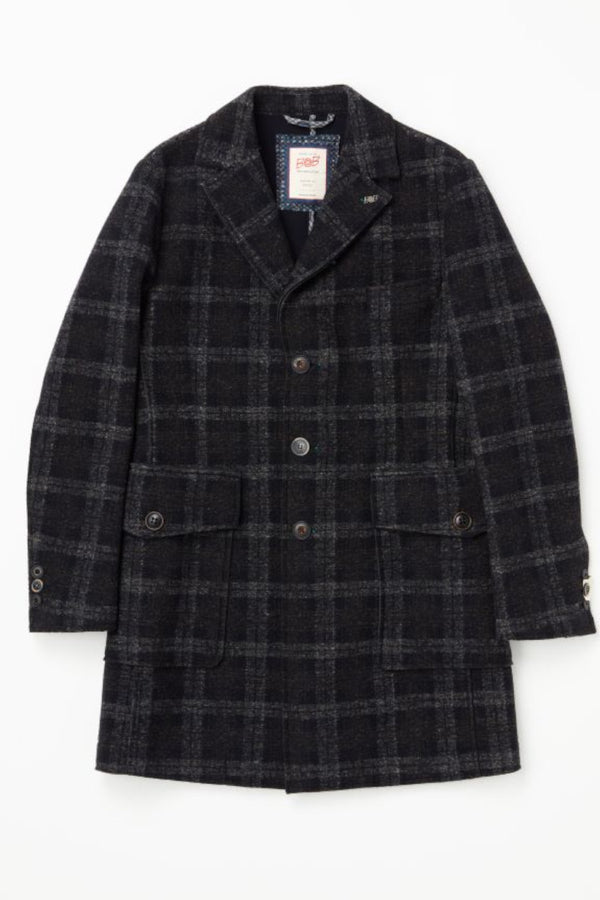 ボンディングチェックチェスターコート / Col: VAR2 ブラック系