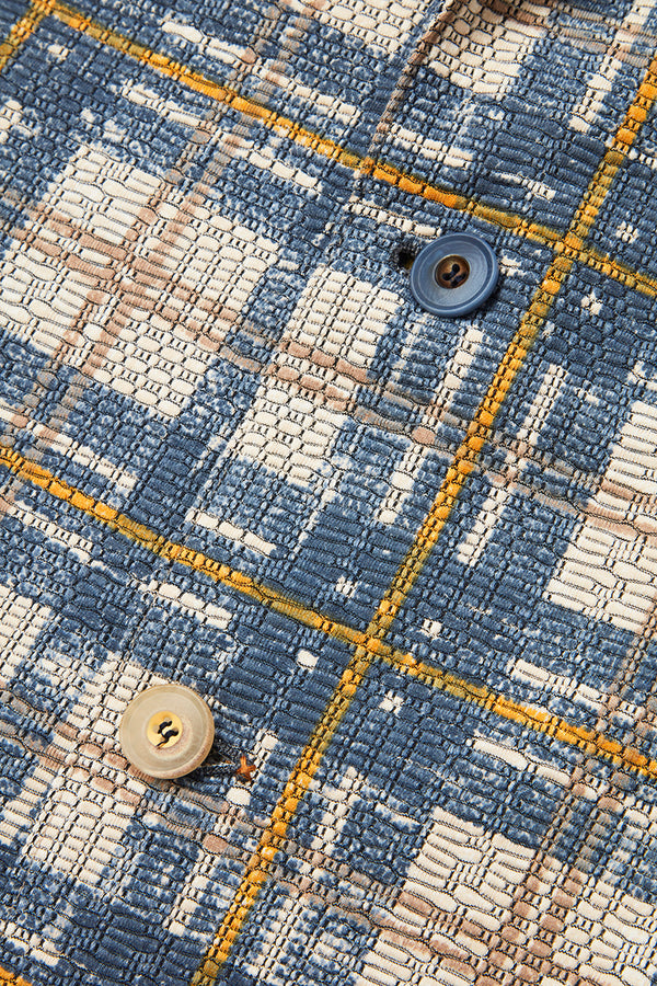 チェックパターンプリントイージージャケット / Col:VAR1 ブルーチェック