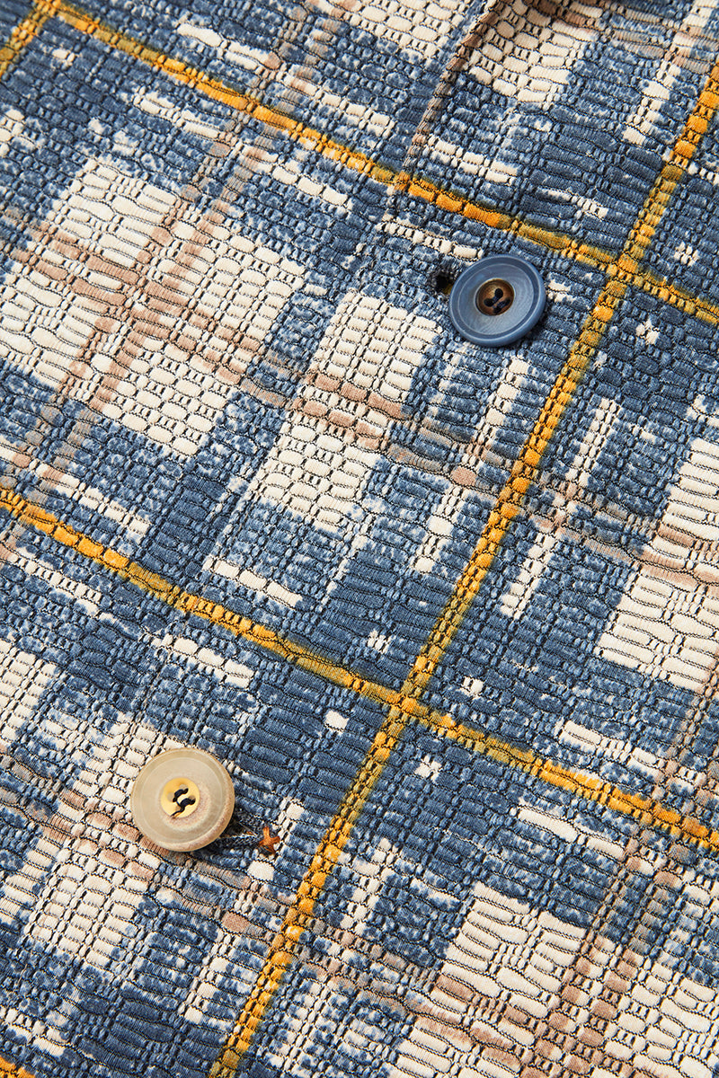 チェックパターンプリントイージージャケット / Col:VAR1 ブルーチェック