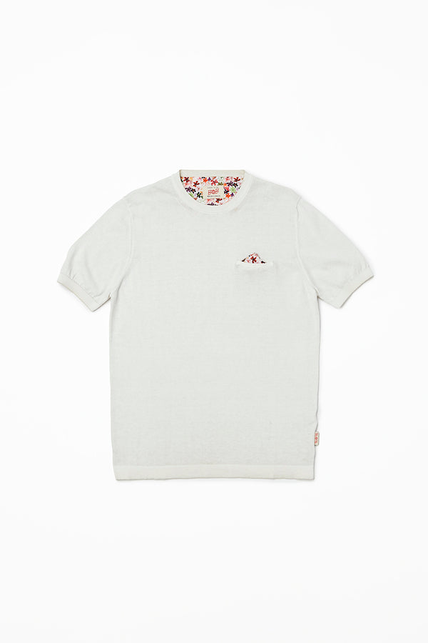 ガーメントダイニットTシャツ / Col:GESSO チョークホワイト