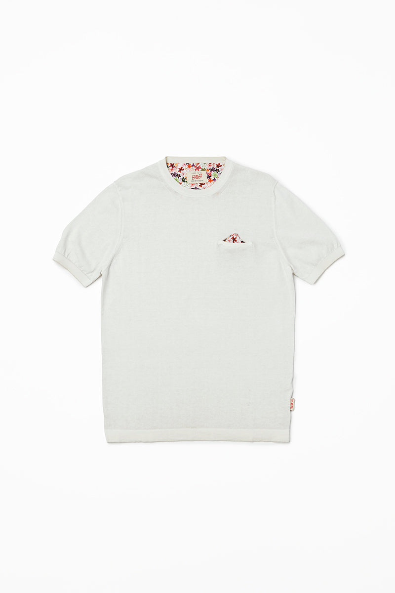 ガーメントダイニットTシャツ / Col:GESSO チョークホワイト