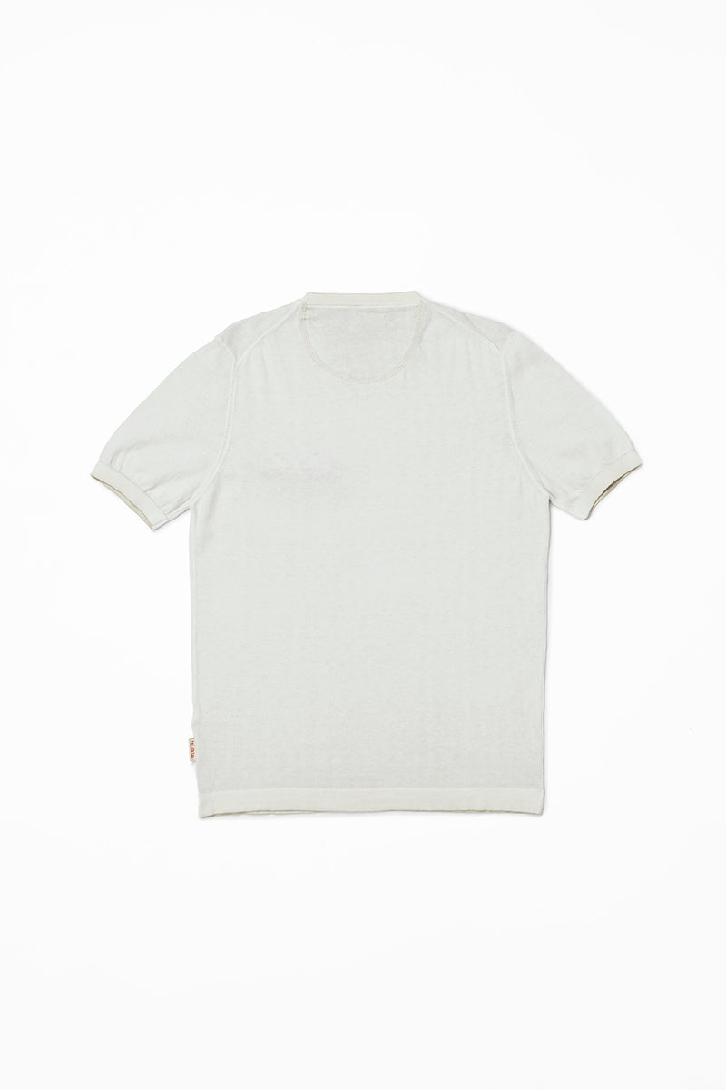 ガーメントダイニットTシャツ / Col:GESSO チョークホワイト