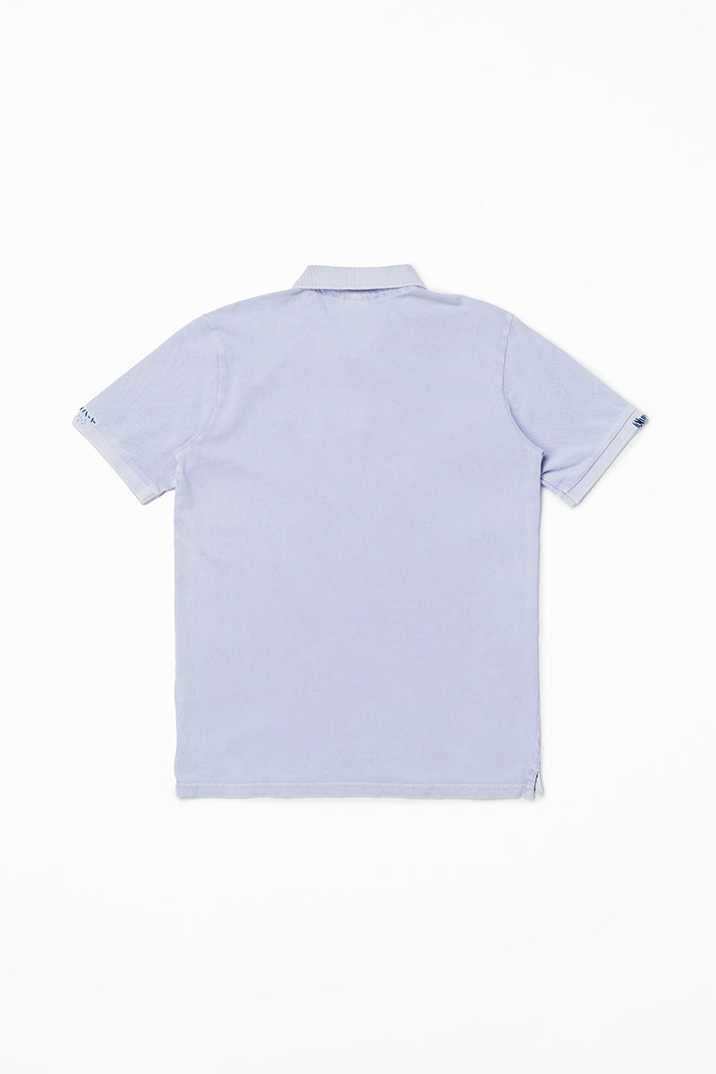 ワンポイントロゴ ハンドステッチポロシャツ Polo Shirt / CoL:ACQUA アクアブルー