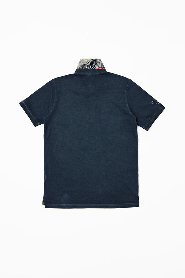 【25SS】ハンドステッチデザインポロシャツ / Col:BLU ネイビー系
