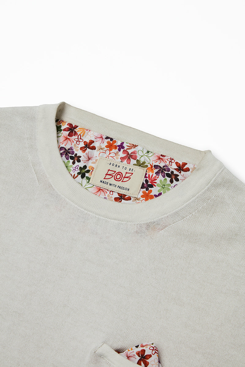 ガーメントダイニットTシャツ / Col:GESSO チョークホワイト