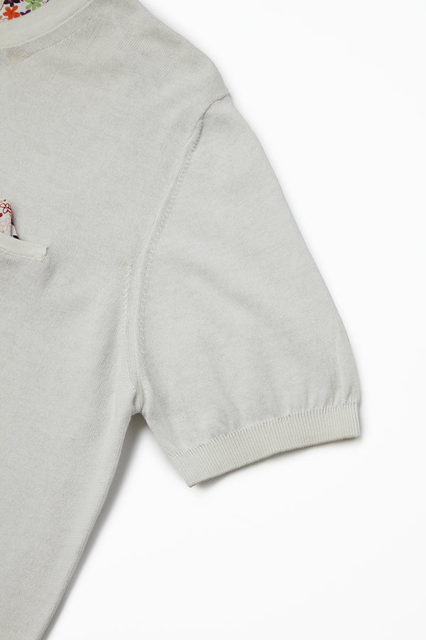 ガーメントダイニットTシャツ / Col:GESSO チョークホワイト