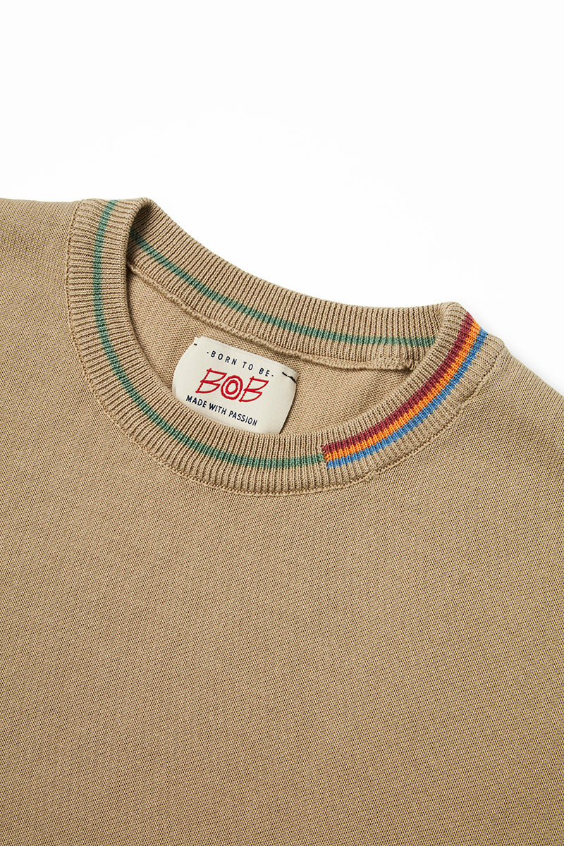 カラーブロックニットTシャツ / Col:BEIGE ベージュ