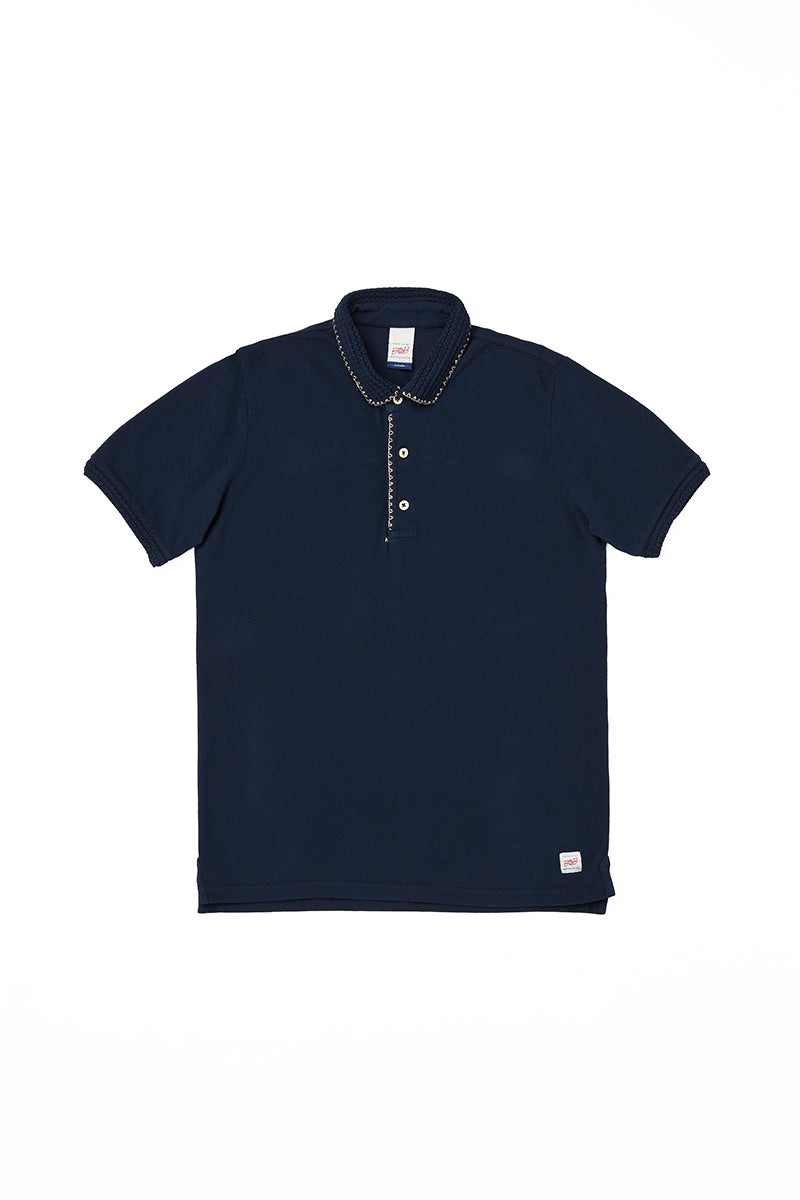 【25SS新作】Crochet Polo Shirt / CoL:NOTTE ダークネイビー