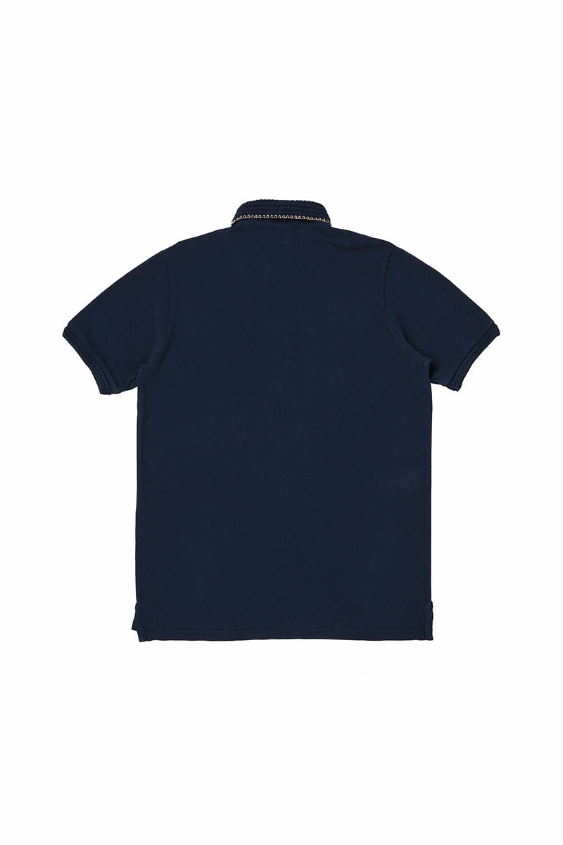 【25SS新作】Crochet Polo Shirt / CoL:NOTTE ダークネイビー