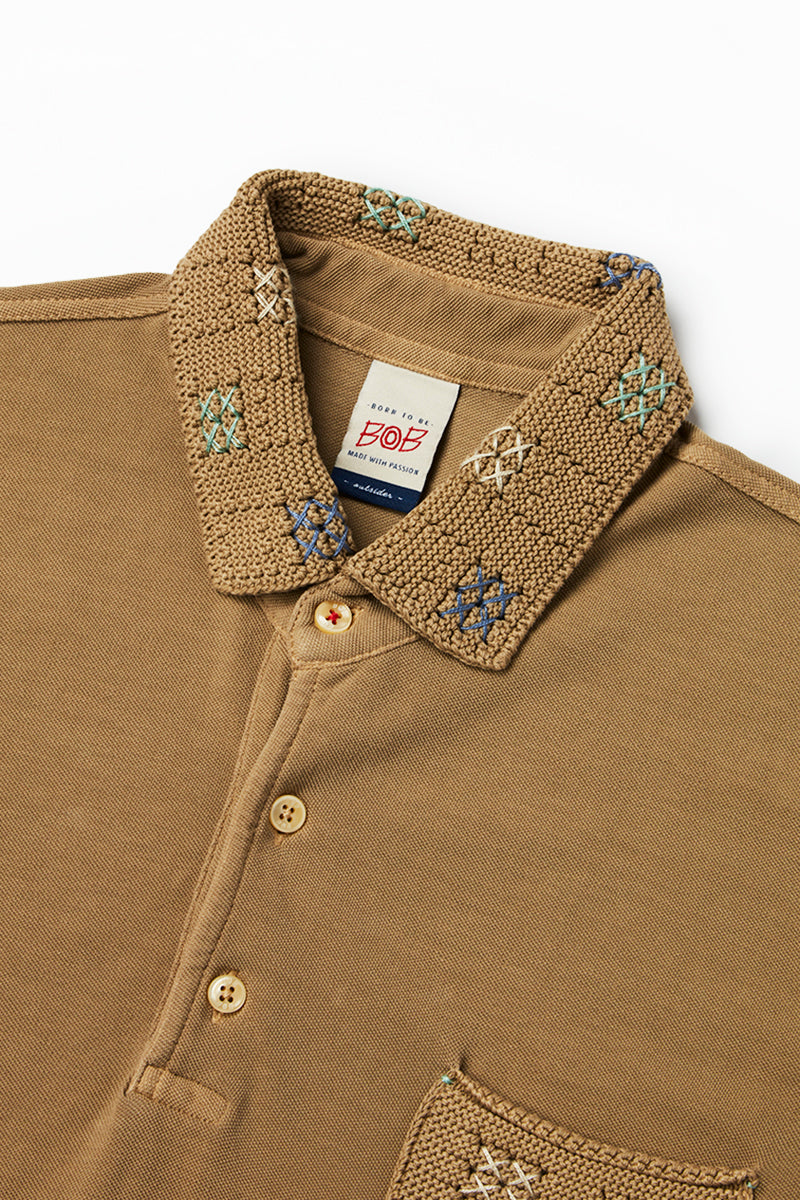 【25SS新作】Crochet Polo Shirt / CoL:CAMMELLO キャメル