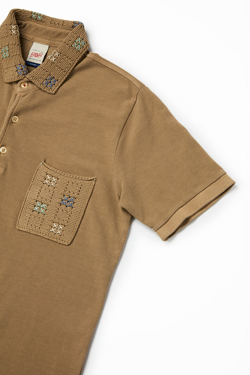 【25SS新作】Crochet Polo Shirt / CoL:CAMMELLO キャメル
