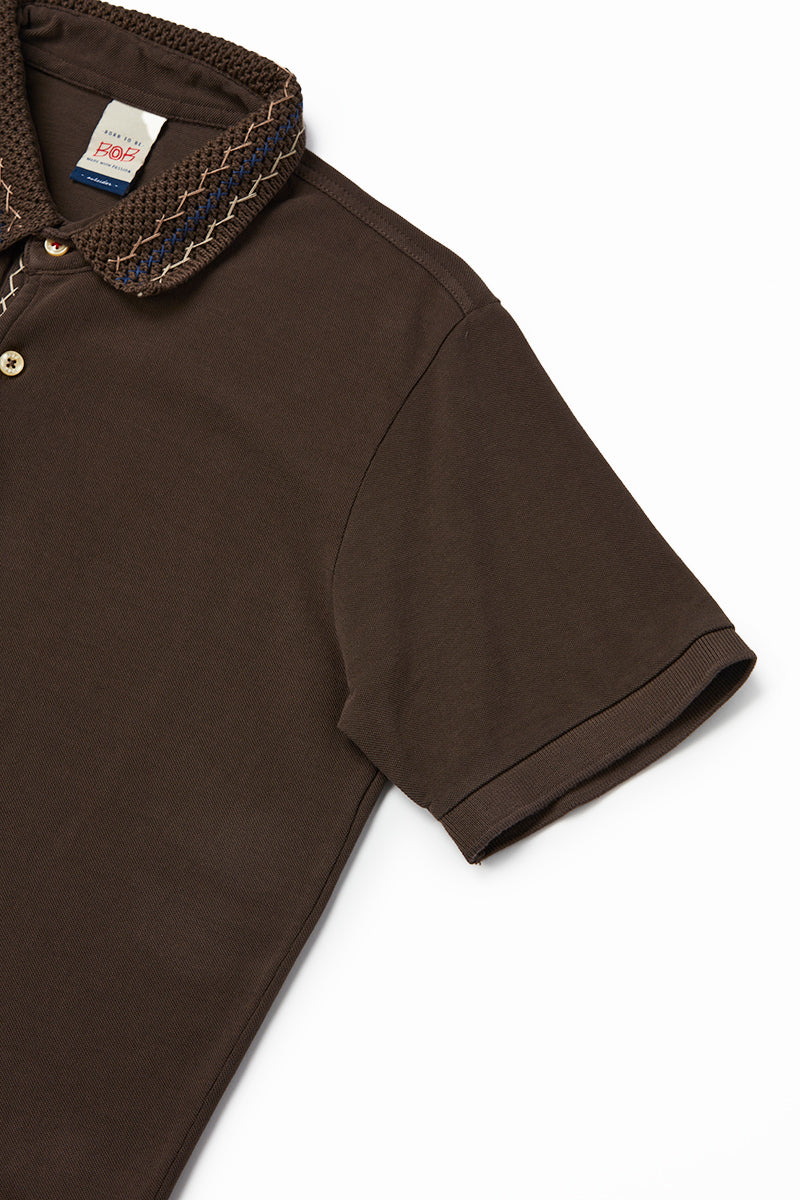 【25SS新作】Crochet Polo Shirt / CoL:MORO ブラウン系