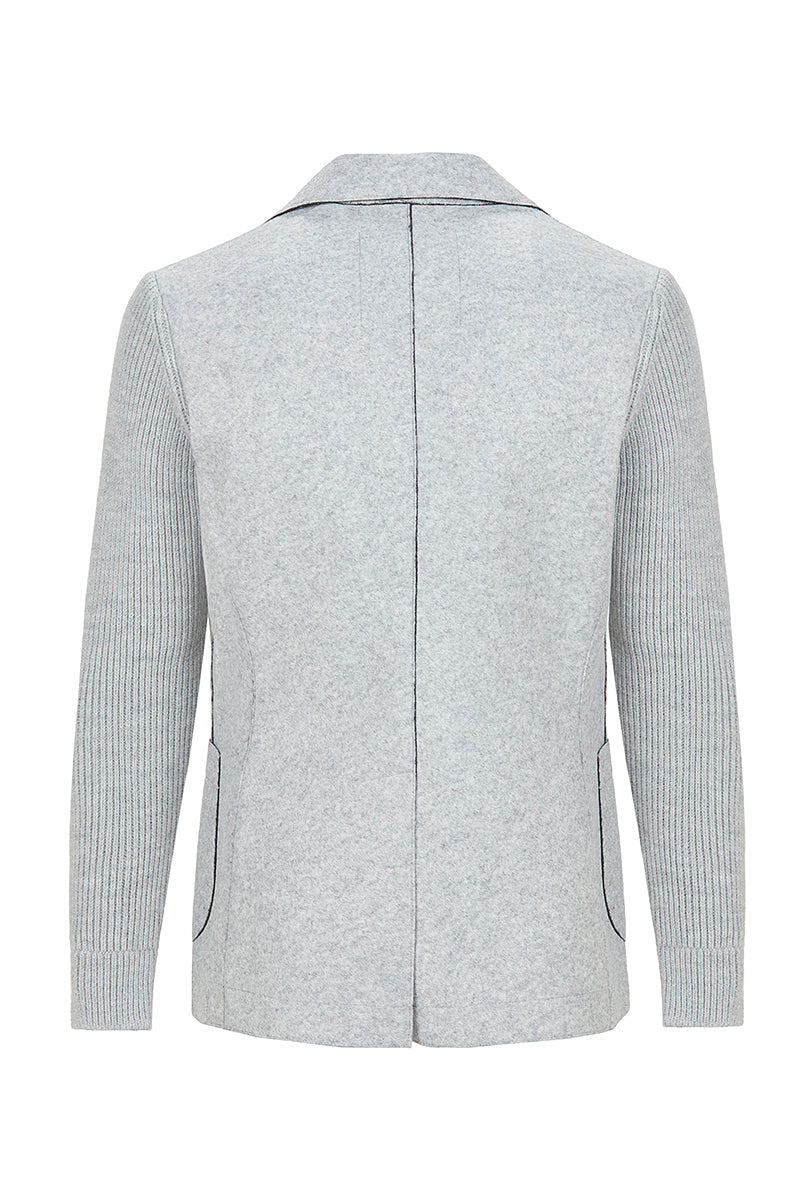 SMIT153 ニットスリーブボンディングジャケット / Col:GRIGIO グレー系