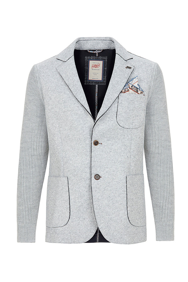 SMIT153 ニットスリーブボンディングジャケット / Col:PANNA ホワイト系