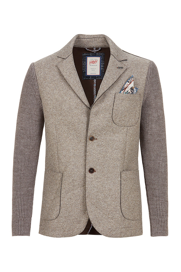 SMIT153 ニットスリーブボンディングジャケット / Col:PANNA ホワイト系