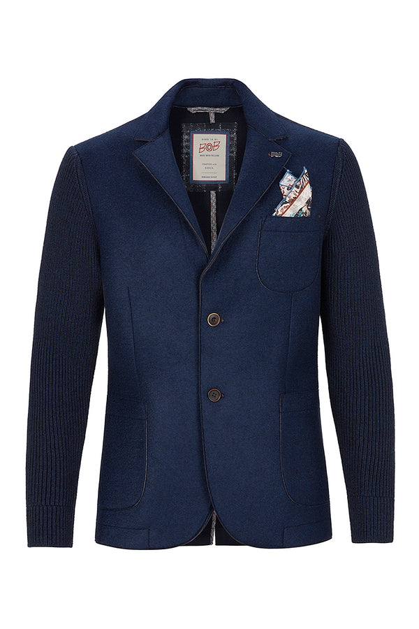 SMIT153 ニットスリーブボンディングジャケット / Col:TORTORA ベージュ系