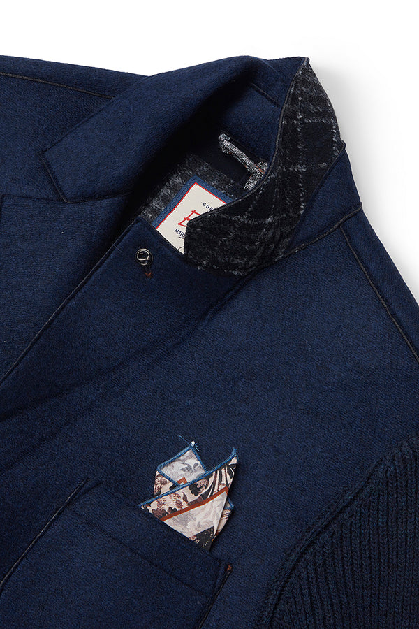 SMIT153 ニットスリーブボンディングジャケット / Col:NAVY ネイビー系