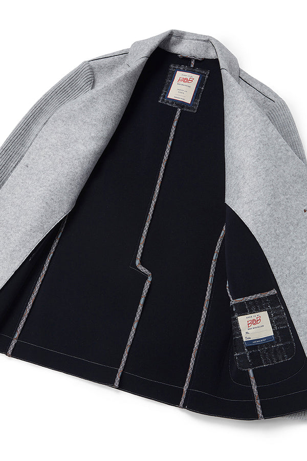 SMIT153 ニットスリーブボンディングジャケット / Col:GRIGIO グレー系