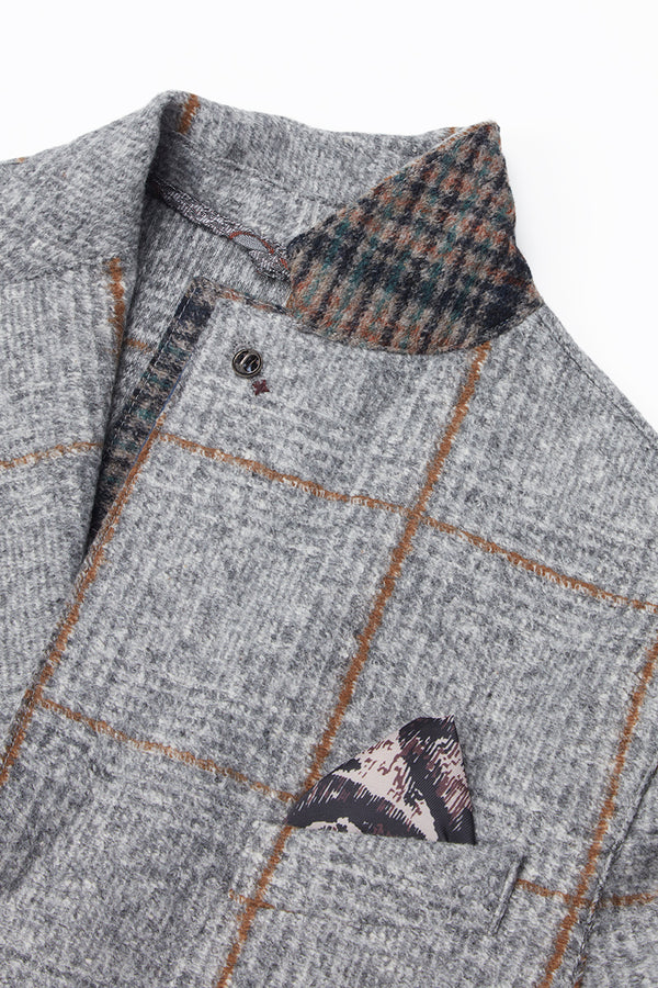 DOVER172 ポケッタブル ライトウールジャケット / Col:VAR2 グレー系