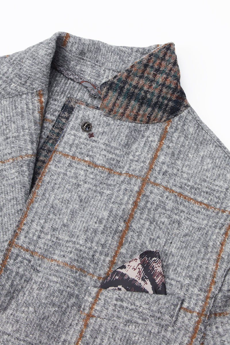 DOVER172 ポケッタブル ライトウールジャケット / Col:VAR2 グレー系