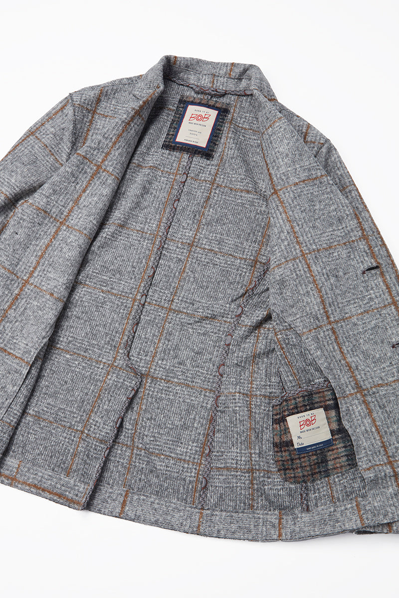 DOVER172 ポケッタブル ライトウールジャケット / Col:VAR2 グレー系