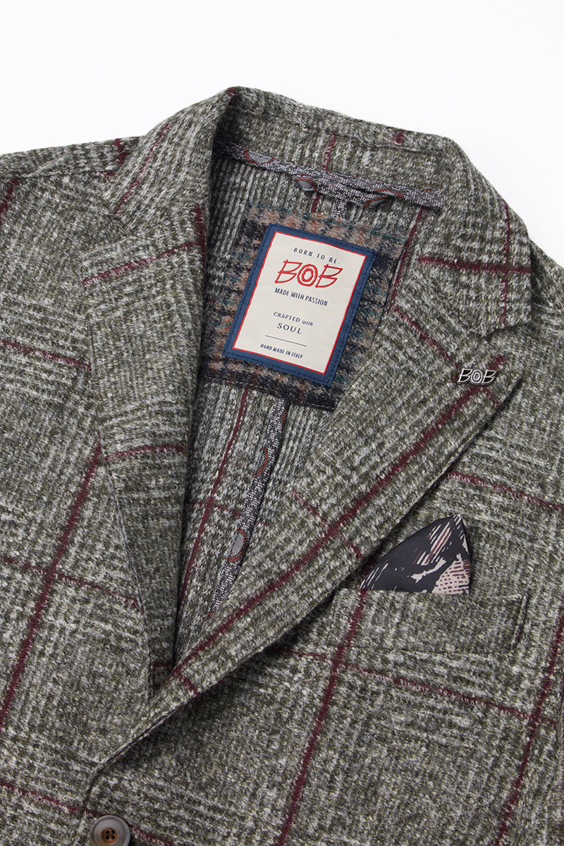 DOVER172 ポケッタブル ライトウールジャケット / Col:VAR1 カーキ系