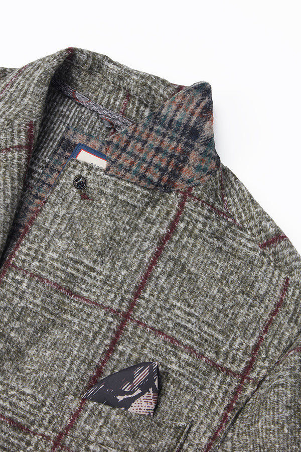 DOVER172 ポケッタブル ライトウールジャケット / Col:VAR1 カーキ系